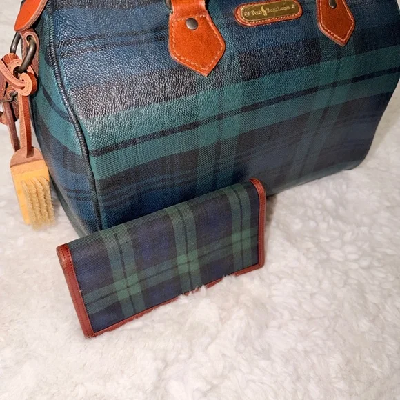 Ralph Lauren Tartan Plaid Boston bag set - Picture 3 of 16